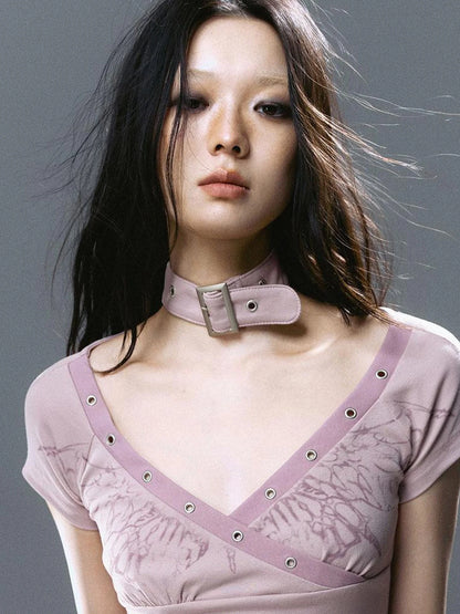 Sea Witch Butterfly Poetry Tee V-Neck T-Shirt Long-Sleeve