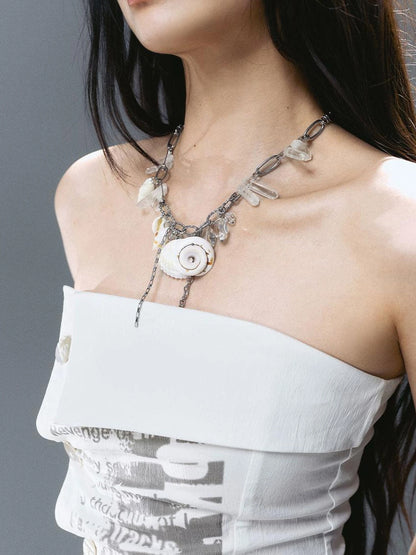 Sea Witch Crystal Shell Layered Necklace