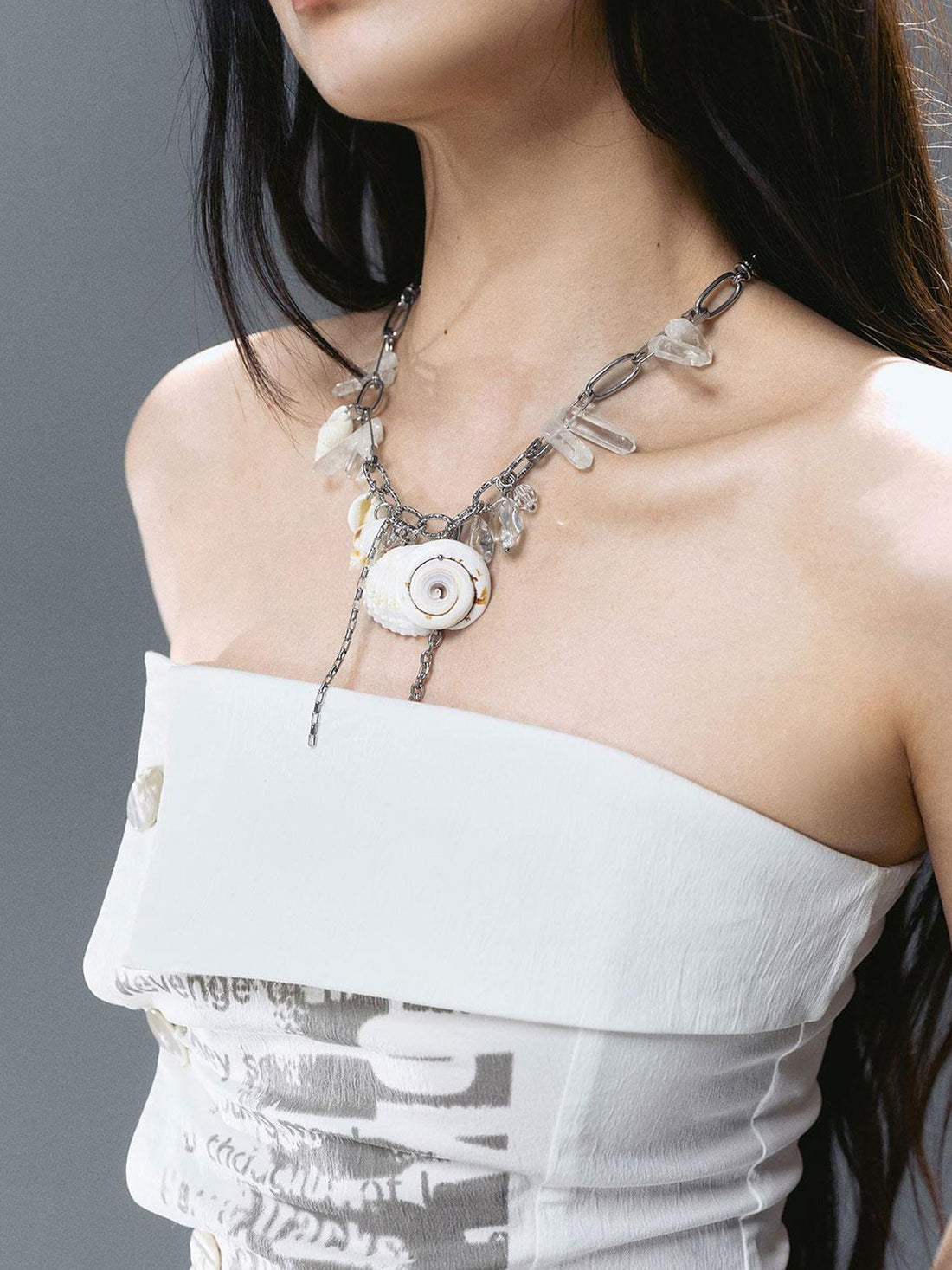 Update Cest Nous Sea Witch Crystal Shell Layered Necklace
