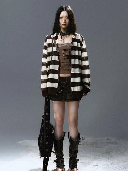 Sea Witch Poetry Belted Studded Camo Low Waist Mini Skirt