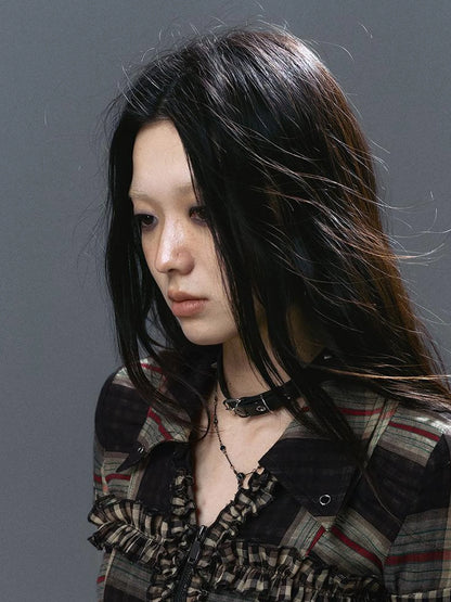 Sea Witch Poetry Vintage Gothic Ruffles V-neck T-shirt Long-Sleeve