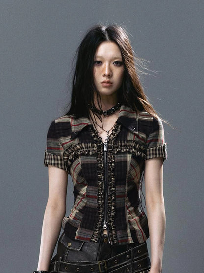 Sea Witch Poetry Vintage Gothic Ruffles V-neck T-shirt Long-Sleeve