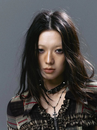 Sea Witch Poetry Vintage Gothic Ruffles V-neck T-shirt Long-Sleeve