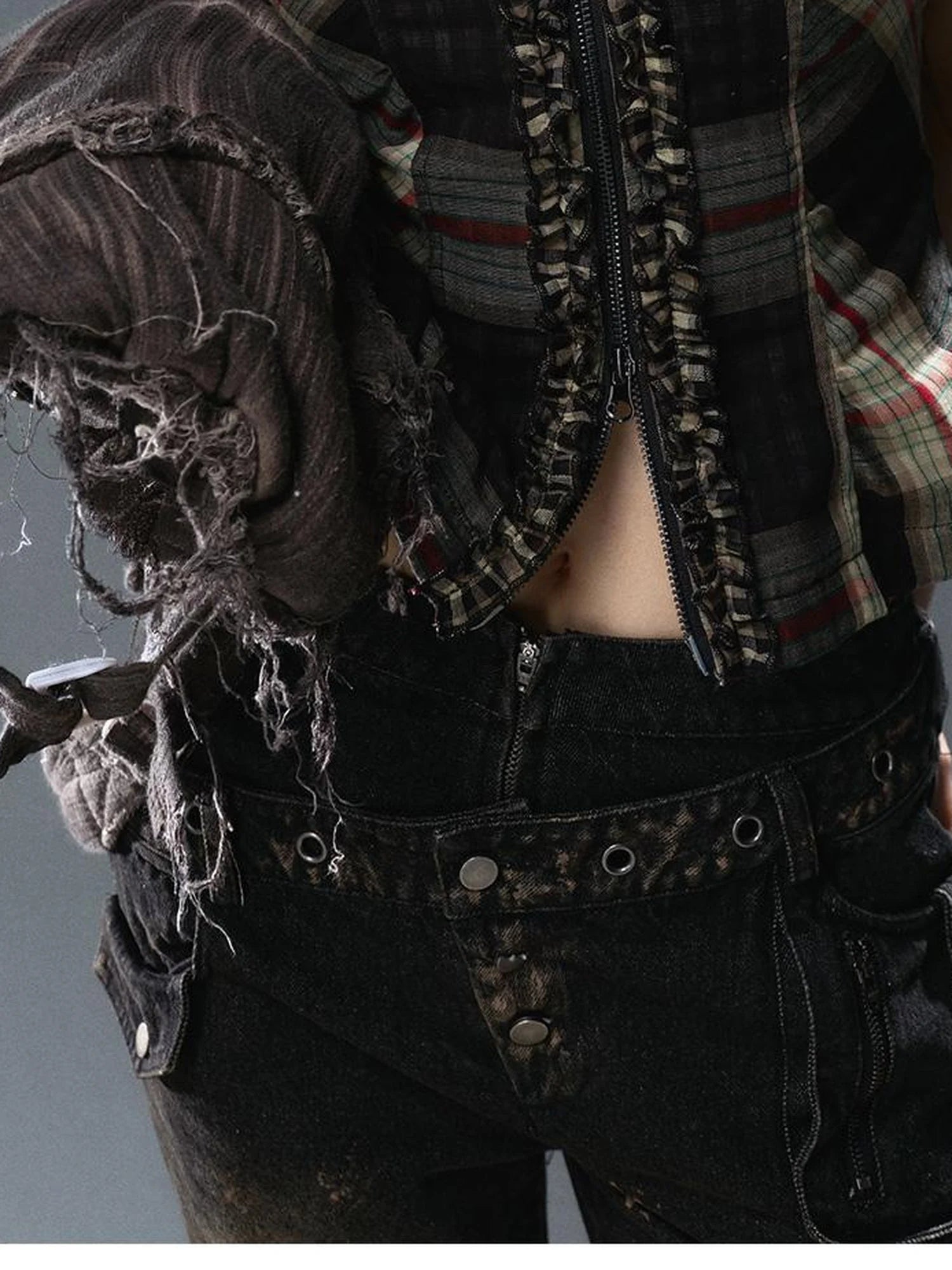 Sea Witch Poetry Vintage Gothic Ruffles V-neck T-shirt Long-Sleeve