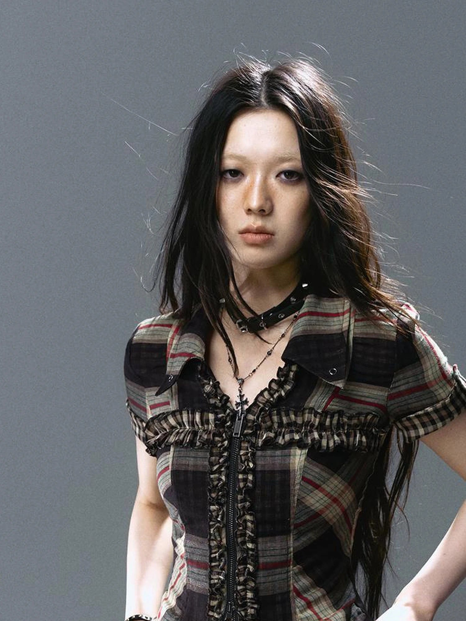 Sea Witch Poetry Vintage Gothic Ruffles V-neck T-shirt Long-Sleeve