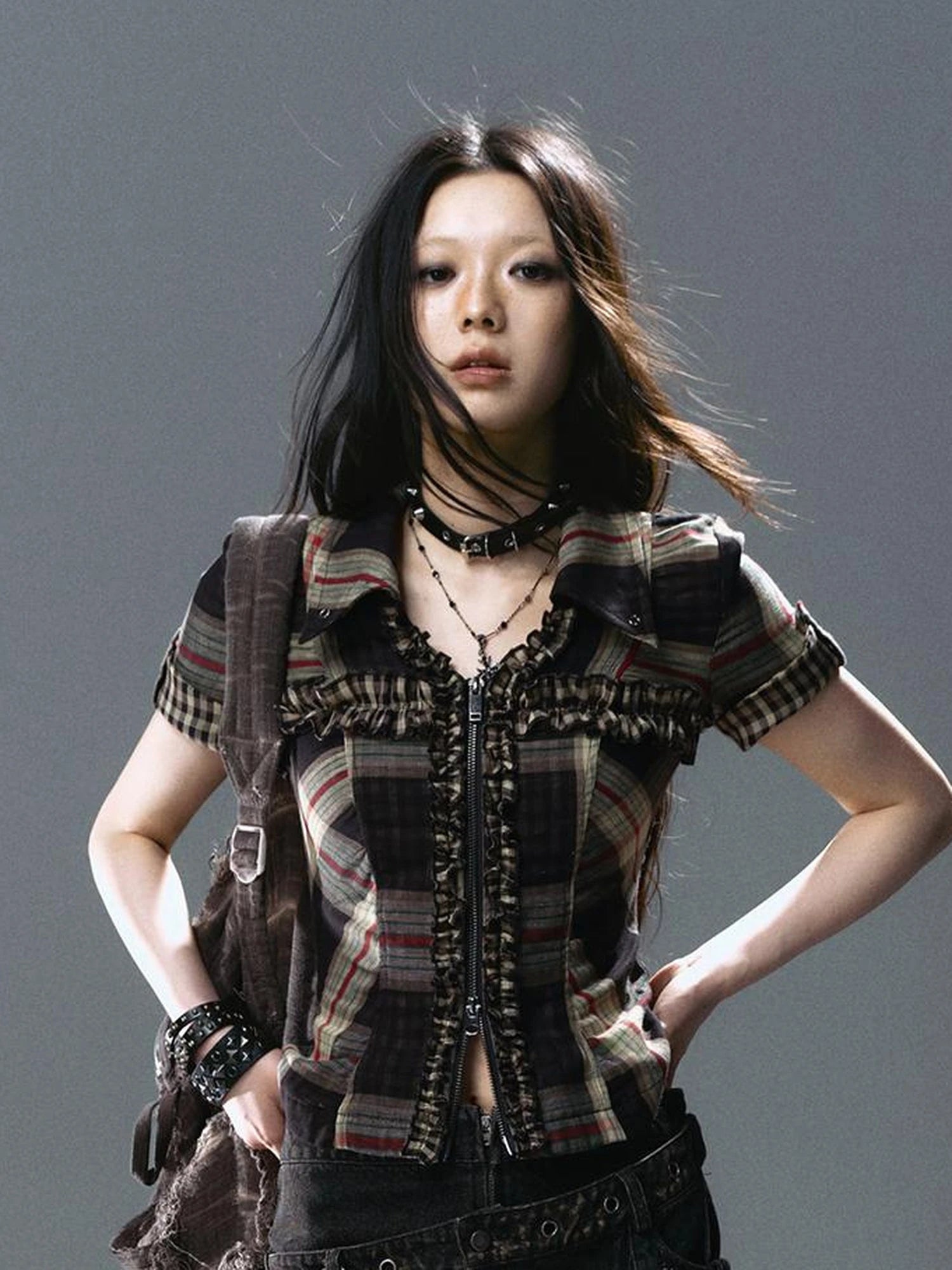 Sea Witch Poetry Vintage Gothic Ruffles V-neck T-shirt Long-Sleeve