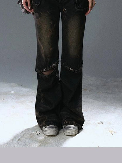 Sea Witch Poetry Vintage Gothic Ruffles V-neck T-shirt Long-Sleeve