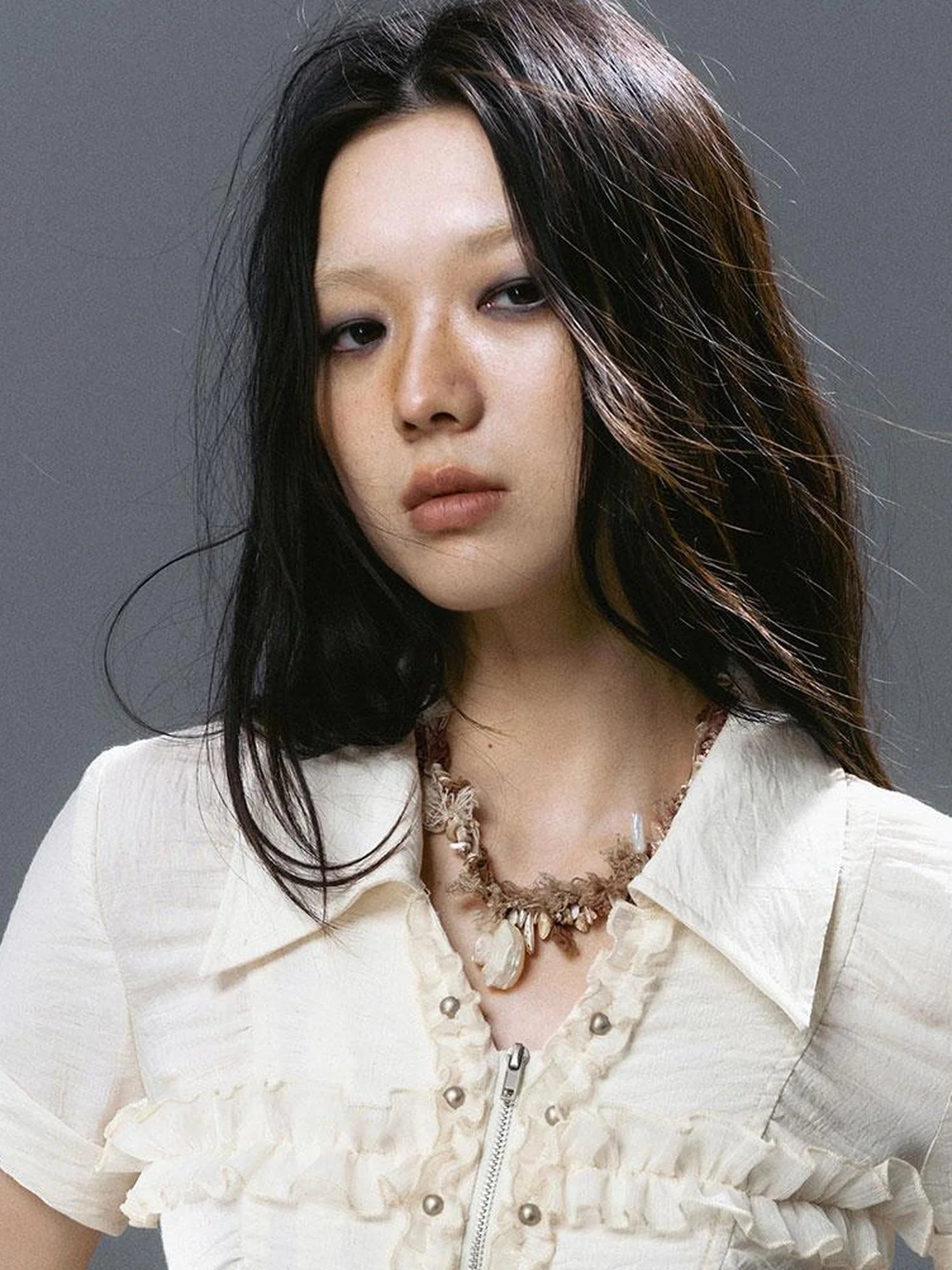 Sea Witch Poetry Vintage Gothic Ruffles V-neck T-shirt Long-Sleeve