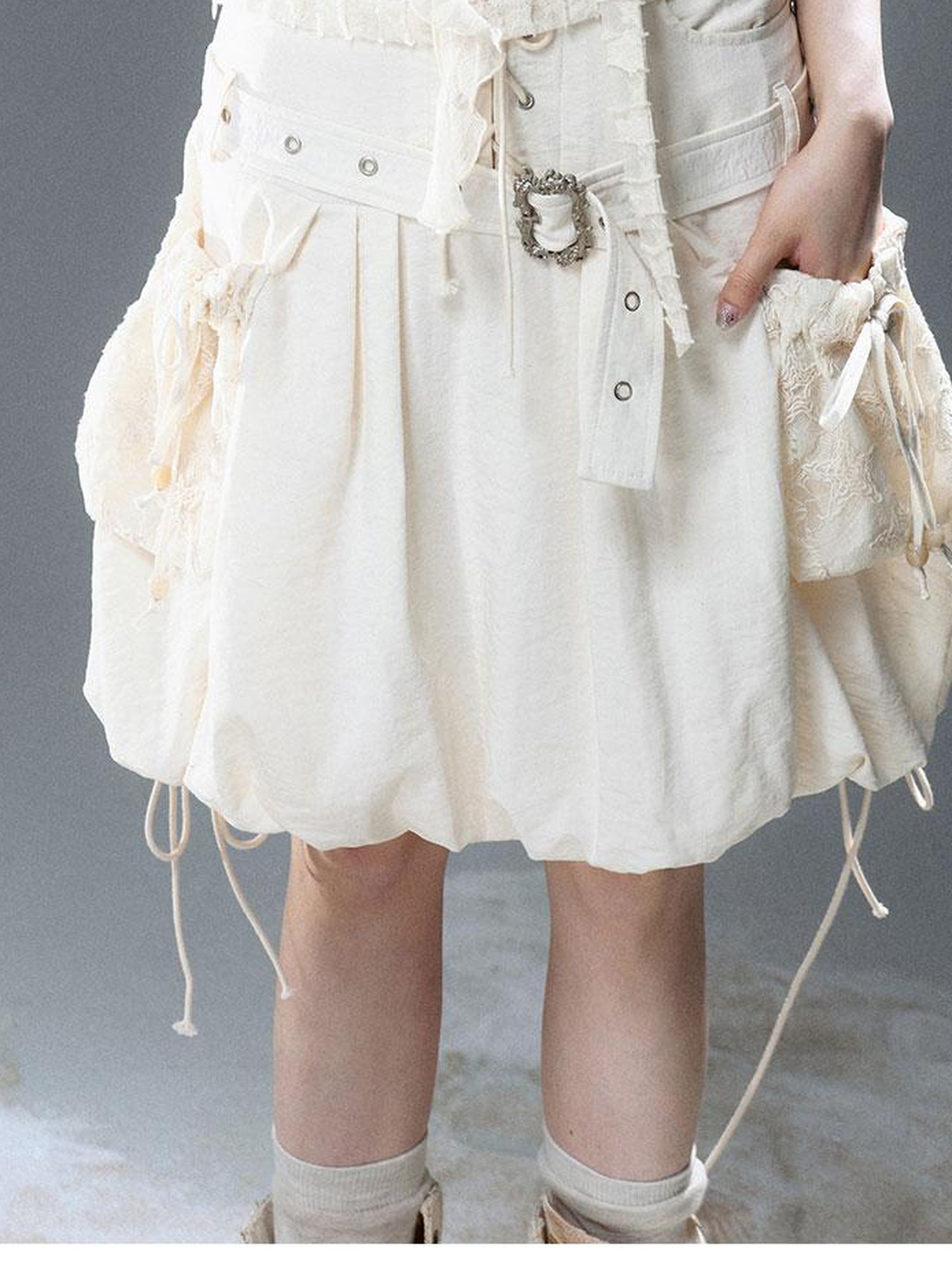 Update Cest Nous Sea Witch Punk Romantic Drawstring Boucle Skirt