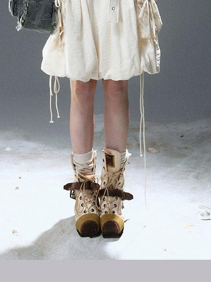 Update Cest Nous Sea Witch Punk Romantic Drawstring Boucle Skirt