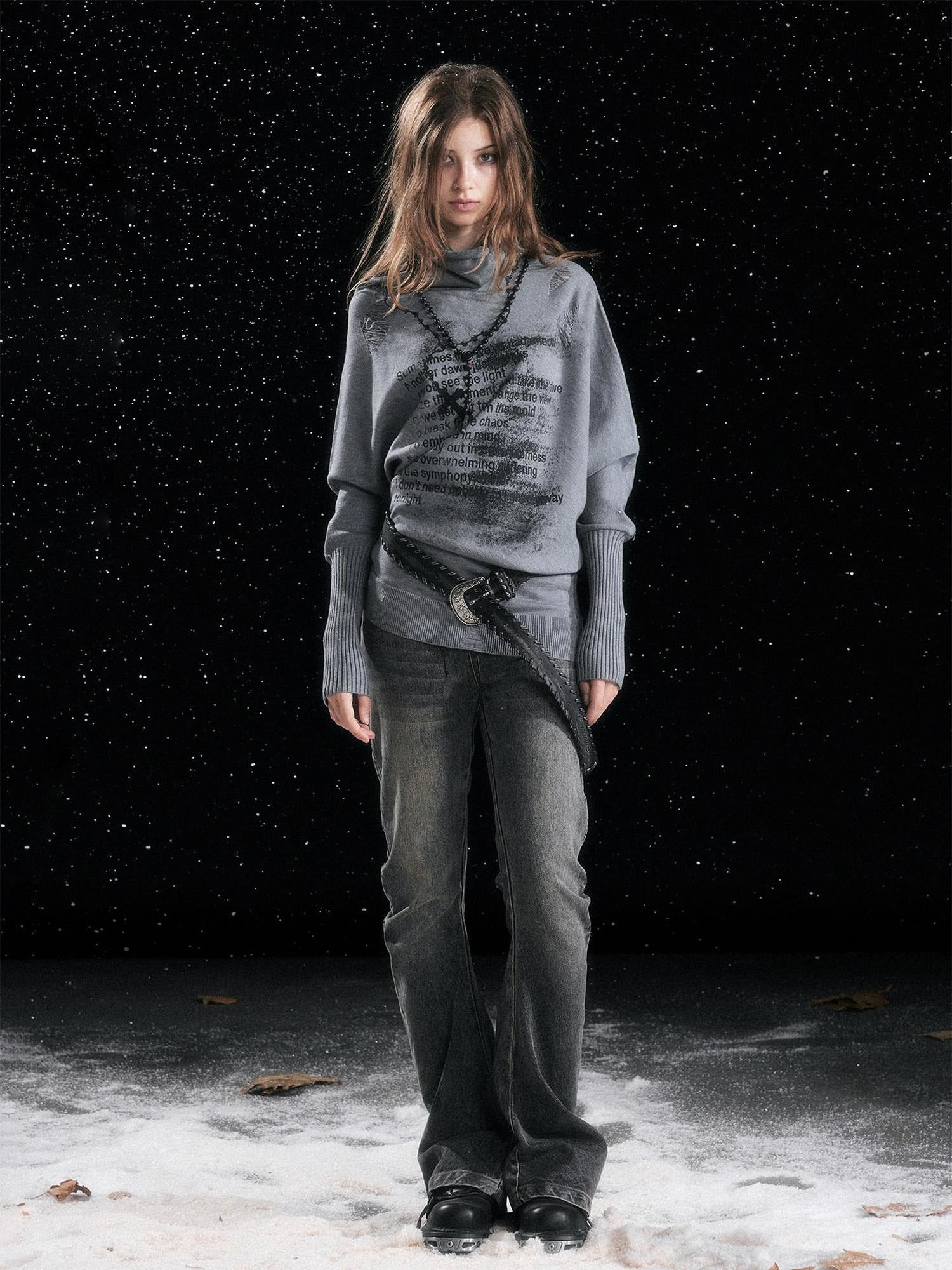 Cest Nous Soft Breathable Commuter Loose Fit Long Sleeve Crew Neck Plain T-Shirt