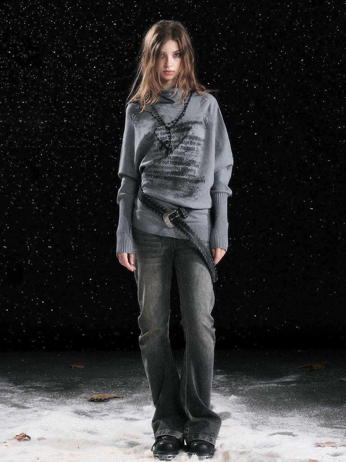 Cest Nous Soft Breathable Commuter Loose Fit Long Sleeve Crew Neck Plain T-Shirt