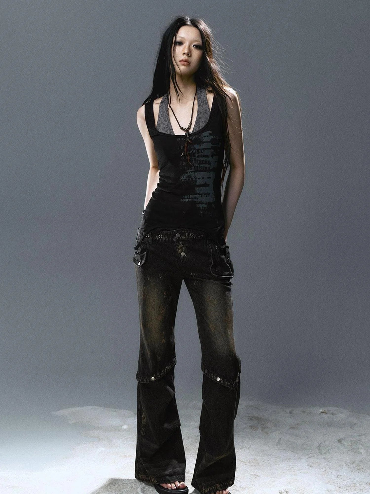 Two Way Graffiti Print Layered Bandeau Top