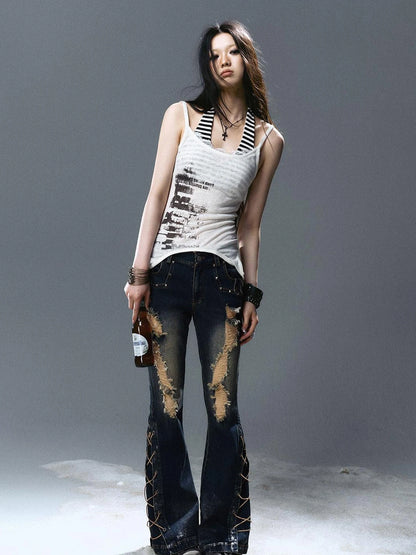 Two Way Graffiti Print Layered Bandeau Top