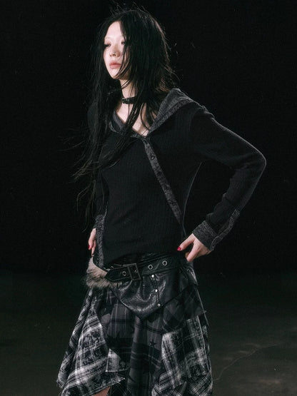 Chinese Clothing Cest Nous Update Asymmetrical Hooded Knit Top