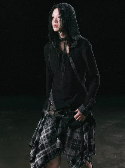 Chinese Clothing Cest Nous Update Asymmetrical Hooded Knit Top