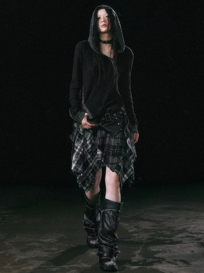 Chinese Clothing Cest Nous Update Asymmetrical Hooded Knit Top