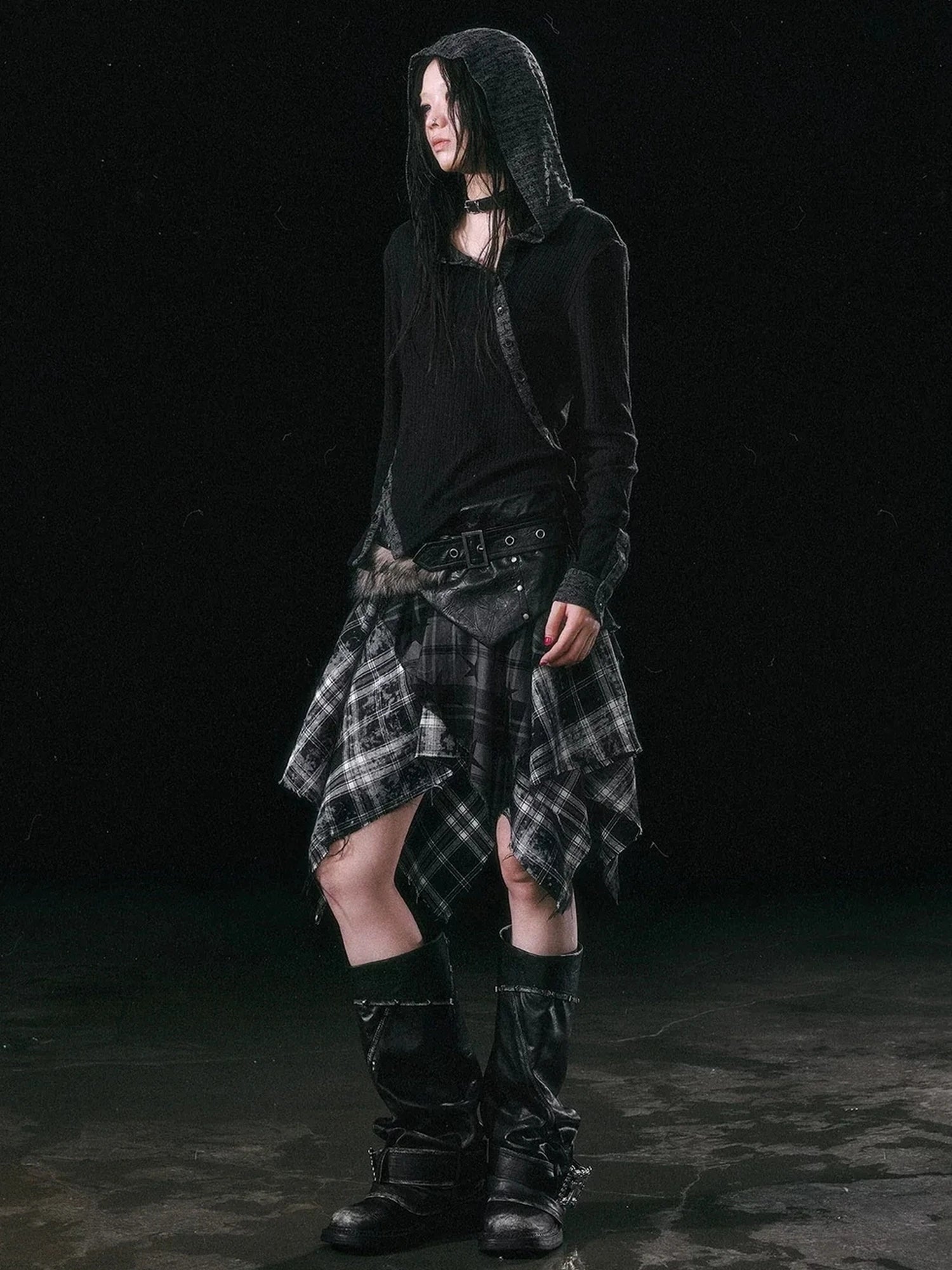 Chinese Clothing Cest Nous Update Asymmetrical Hooded Knit Top