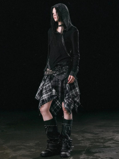 Chinese Clothing Cest Nous Update Asymmetrical Hooded Knit Top