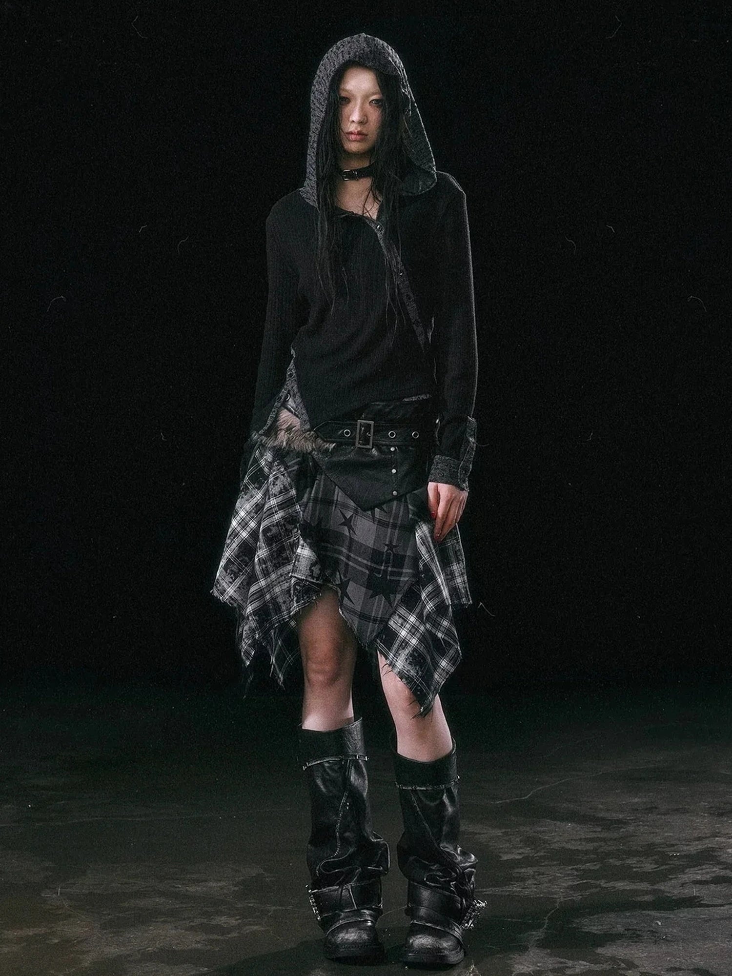 Chinese Clothing Cest Nous Update Asymmetrical Hooded Knit Top