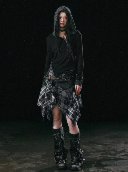 Chinese Clothing Cest Nous Update Asymmetrical Hooded Knit Top