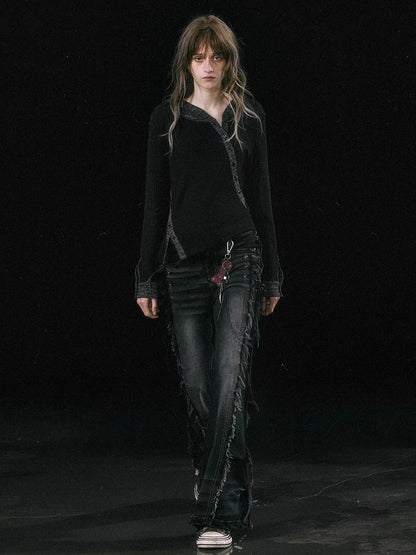 Chinese Clothing Cest Nous Update Asymmetrical Hooded Knit Top