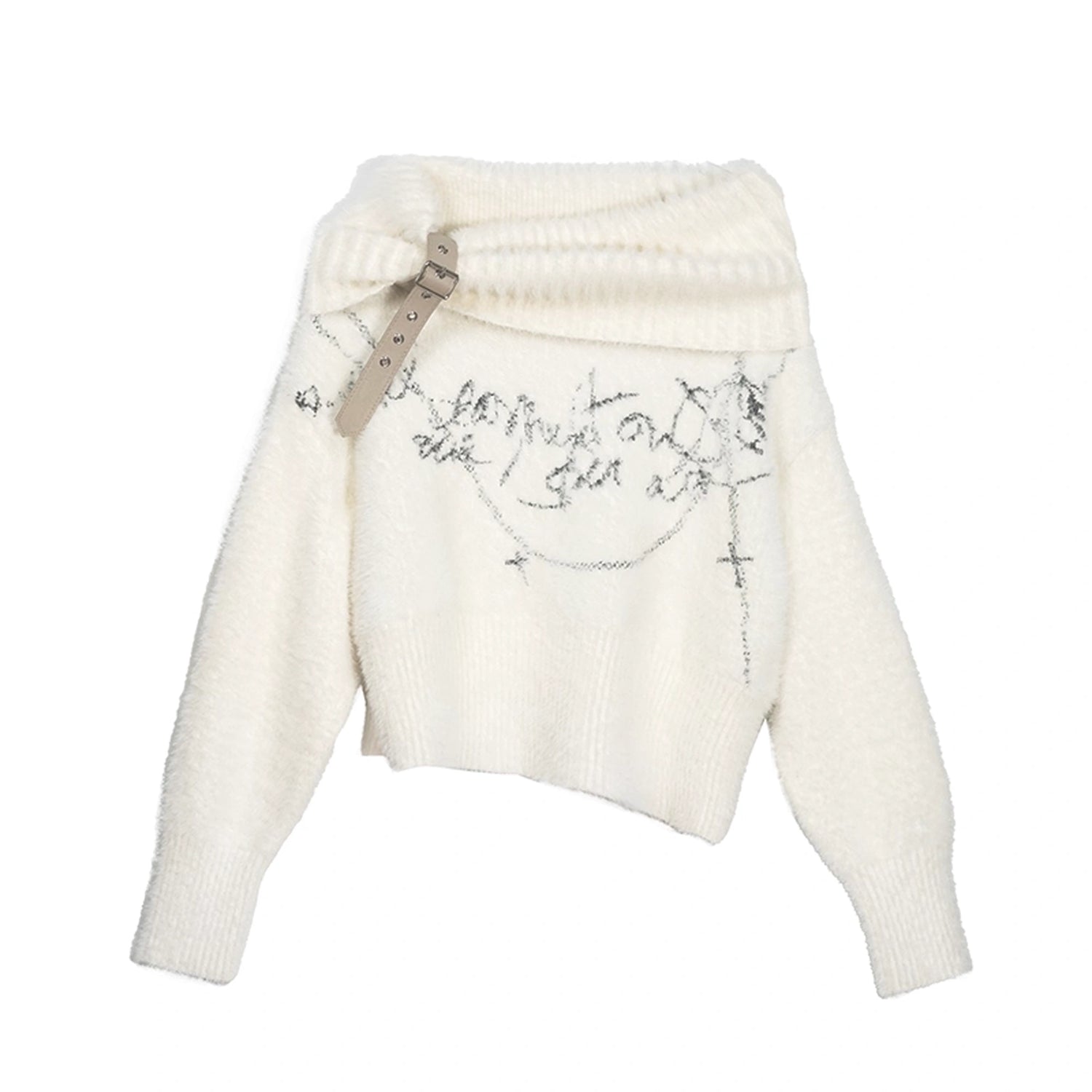 Chinese Clothing Cest Nous Update Chain Buckle Punk Crochet Oversized Sweater MISSTT