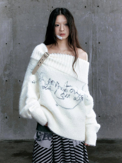 Chinese Clothing Cest Nous Update Chain Buckle Punk Crochet Oversized Sweater