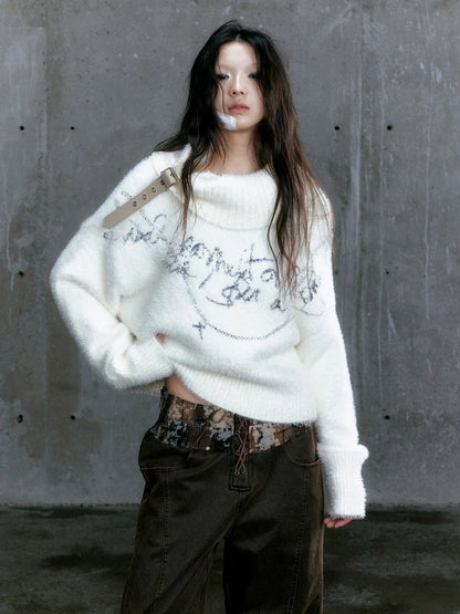 Chinese Clothing Cest Nous Update Chain Buckle Punk Crochet Oversized Sweater