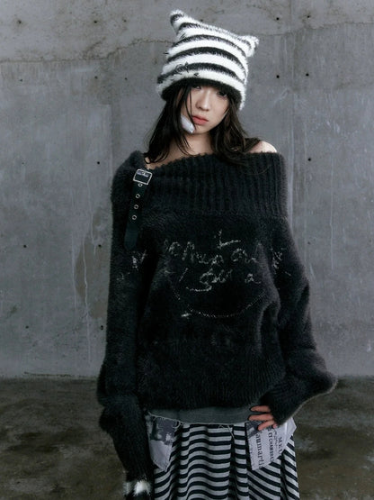 Chinese Clothing Cest Nous Update Chain Buckle Punk Crochet Oversized Sweater