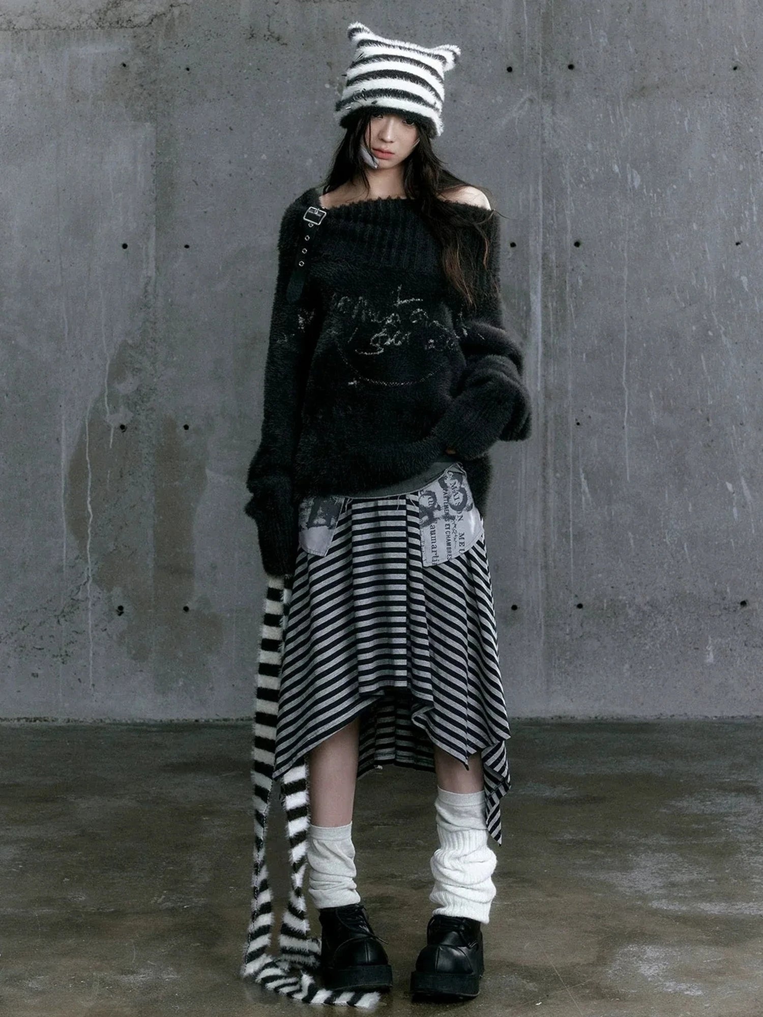 Chinese Clothing Cest Nous Update Chain Buckle Punk Crochet Oversized Sweater