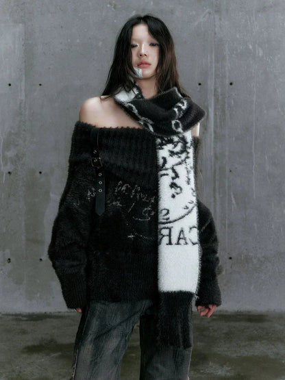 Chinese Clothing Cest Nous Update Chain Buckle Punk Crochet Oversized Sweater