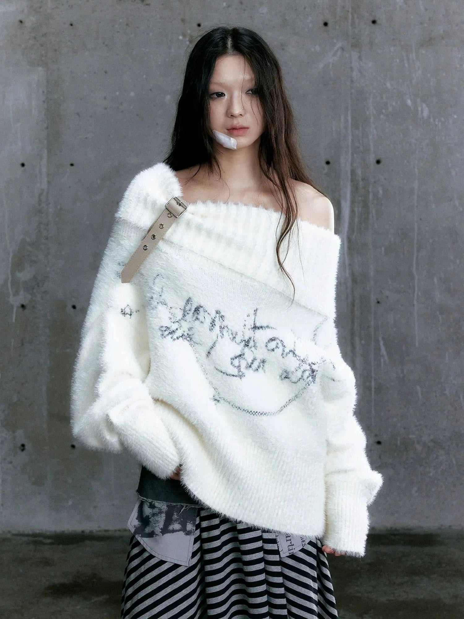 Chinese Clothing Cest Nous Update Chain Buckle Punk Crochet Oversized Sweater