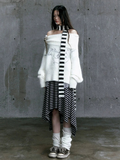 Chinese Clothing Cest Nous Update Chain Buckle Punk Crochet Oversized Sweater