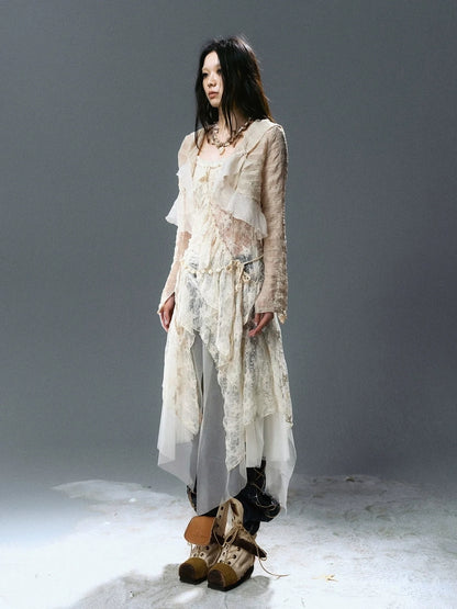 Chinese Clothing Cest Nous Update Checked Chiffon Hooded Cardigan
