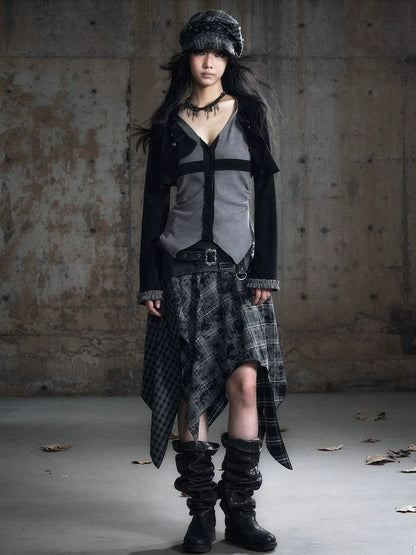 Chinese Clothing Cest Nous Update Cropped Hooded Cross Knit Top