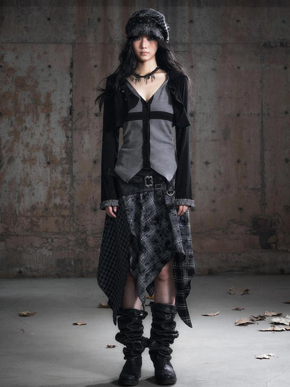 Chinese Clothing Cest Nous Update Cropped Hooded Cross Knit Top