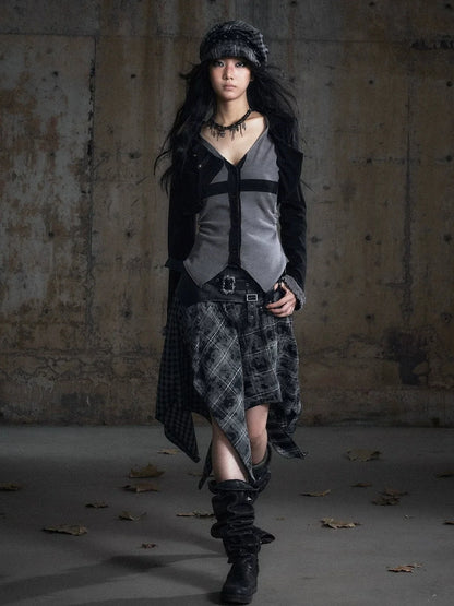 Chinese Clothing Cest Nous Update Cropped Hooded Cross Knit Top