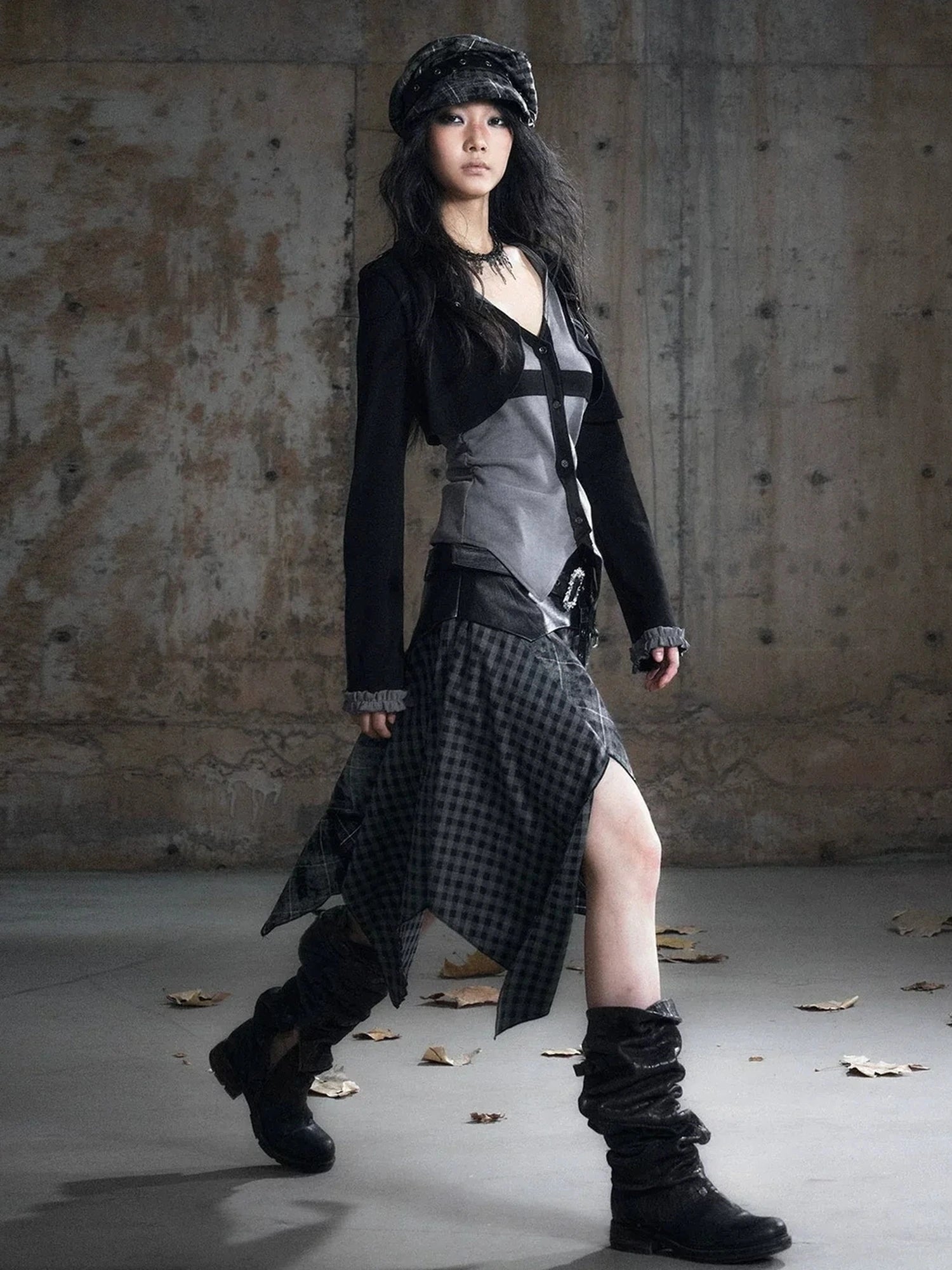 Chinese Clothing Cest Nous Update Cropped Hooded Cross Knit Top
