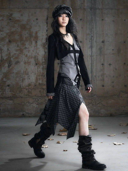Chinese Clothing Cest Nous Update Cropped Hooded Cross Knit Top