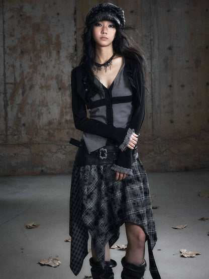 Chinese Clothing Cest Nous Update Cropped Hooded Cross Knit Top