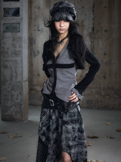 Chinese Clothing Cest Nous Update Cropped Hooded Cross Knit Top