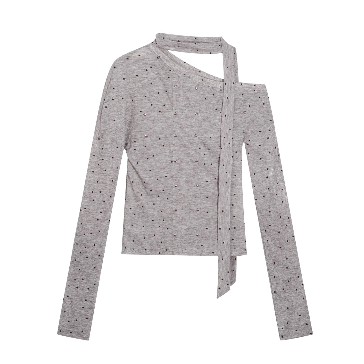 Chinese Clothing Cest Nous Update Cross Print Off Shoulder Knit Top MISSTT