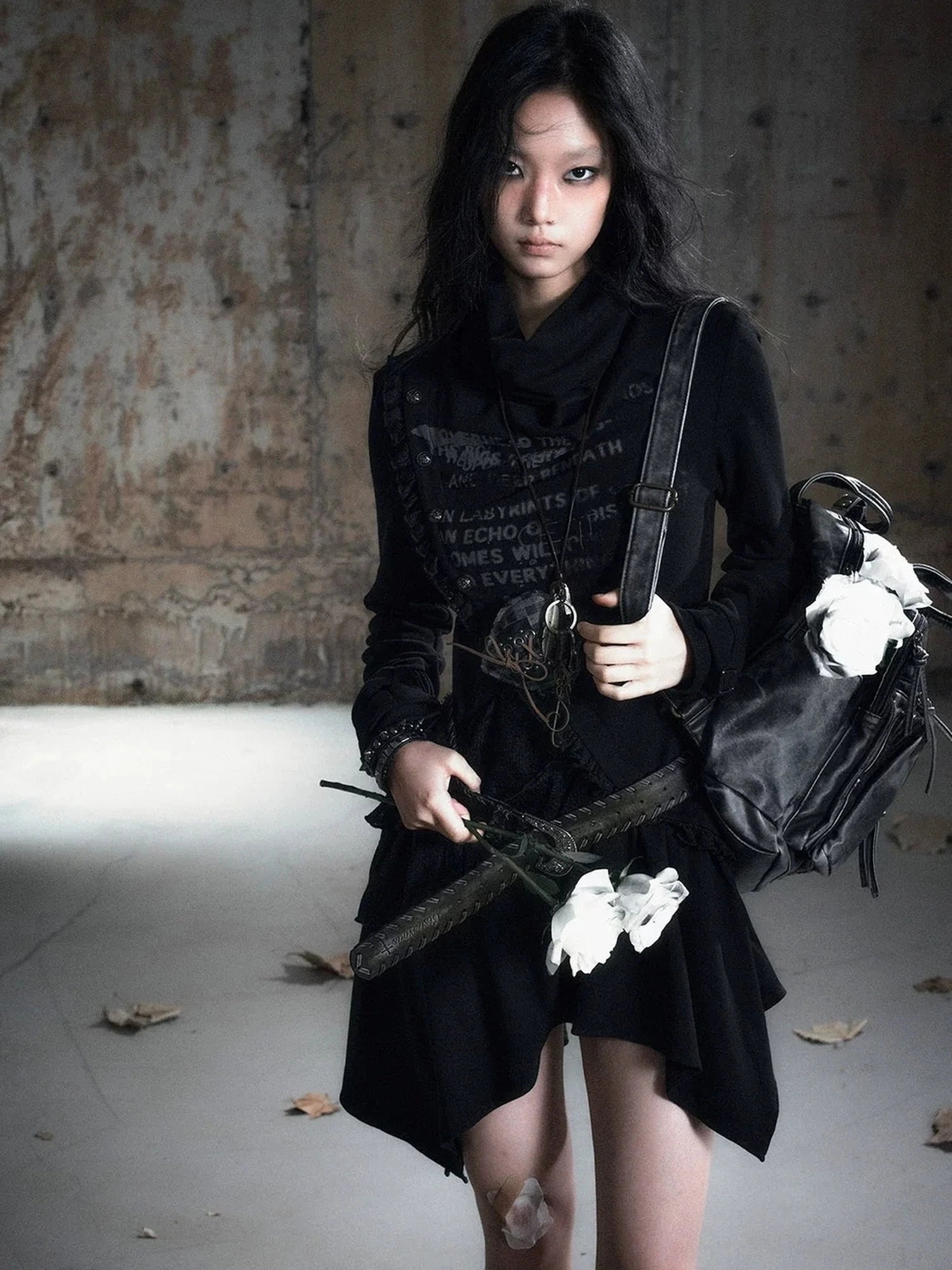 Chinese Clothing Cest Nous Update Deconstructed Collar Asymmetric Hem Lace Trimmed Dress