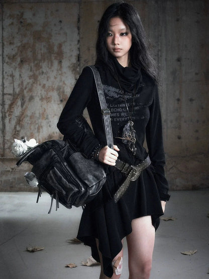 Chinese Clothing Cest Nous Update Deconstructed Collar Asymmetric Hem Lace Trimmed Dress