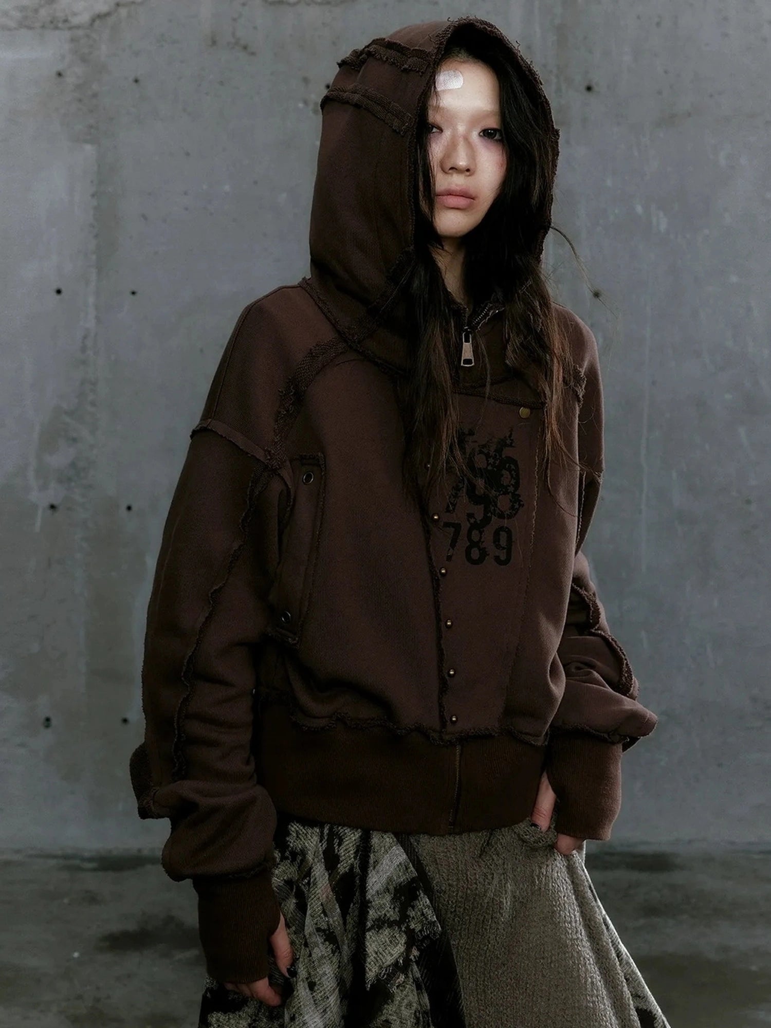 Chinese Clothing Cest Nous Update Deconstructed Digital Print Hoodie