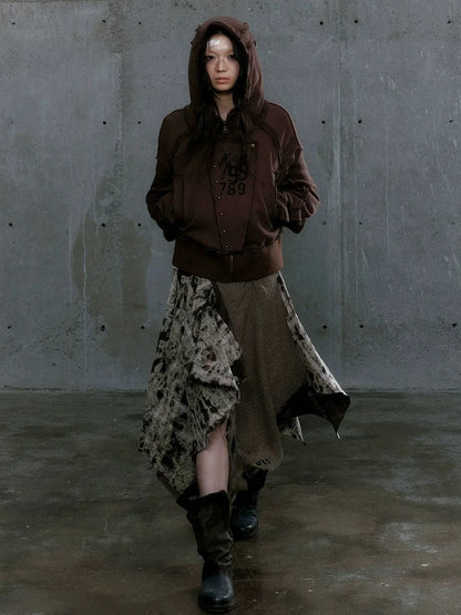 Chinese Clothing Cest Nous Update Deconstructed Digital Print Hoodie