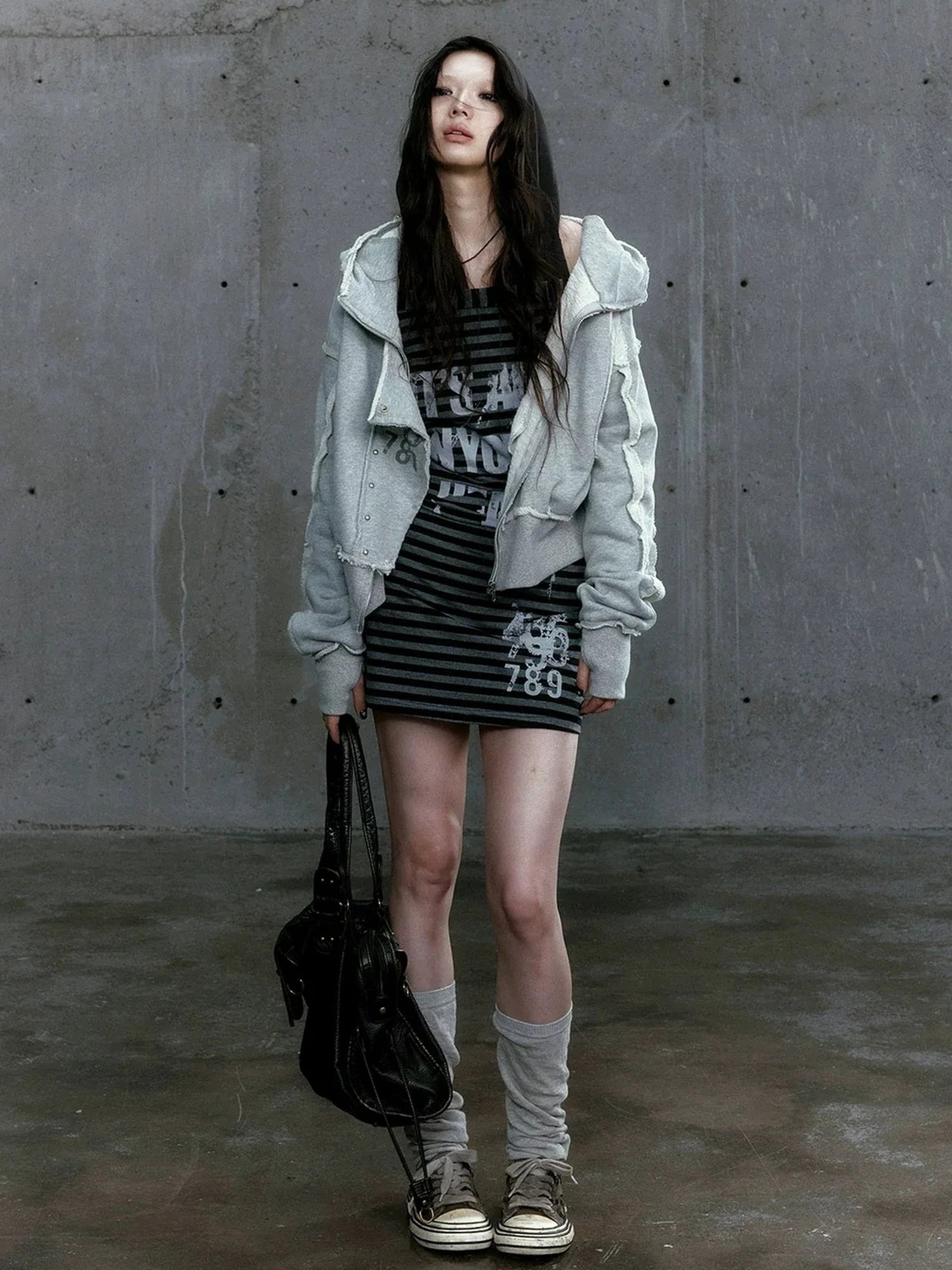 Chinese Clothing Cest Nous Update Deconstructed Digital Print Hoodie