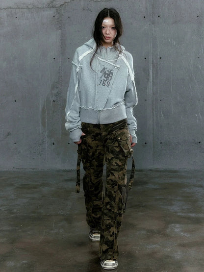 Chinese Clothing Cest Nous Update Deconstructed Digital Print Hoodie