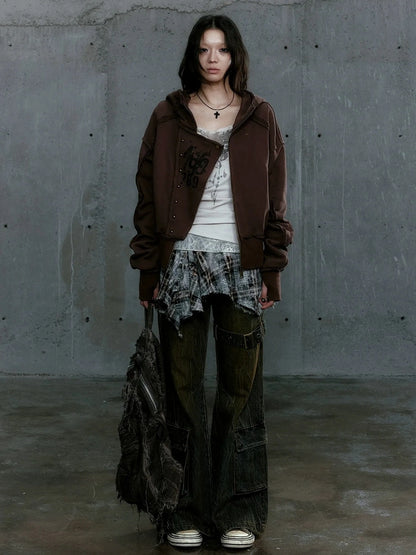 Chinese Clothing Cest Nous Update Deconstructed Digital Print Hoodie